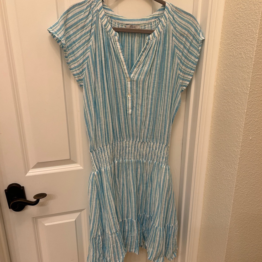 Rails Blue and White linen dress L